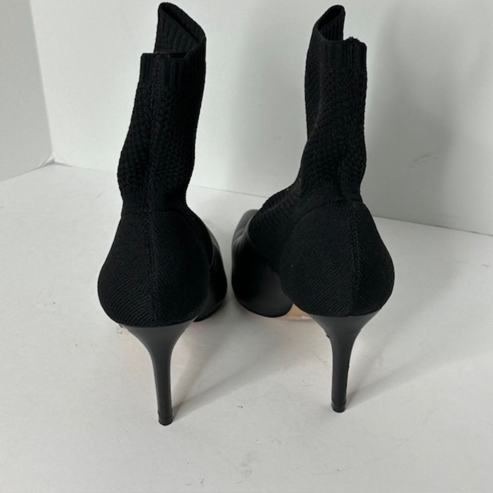 Reiss Black Sock Bootie Heels‎ Leather